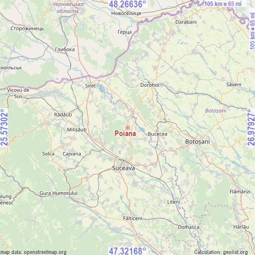 Poiana on map