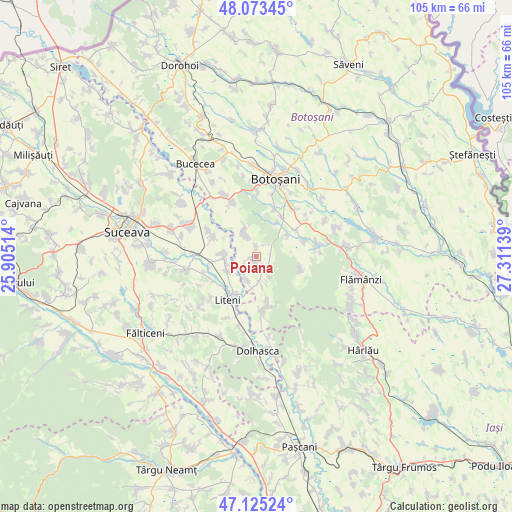 Poiana on map