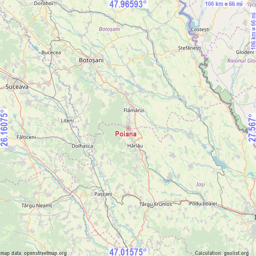 Poiana on map