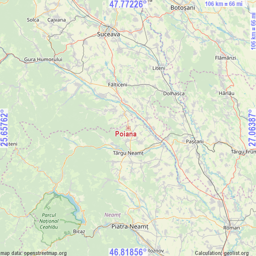 Poiana on map