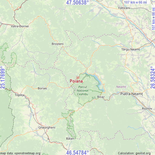 Poiana on map