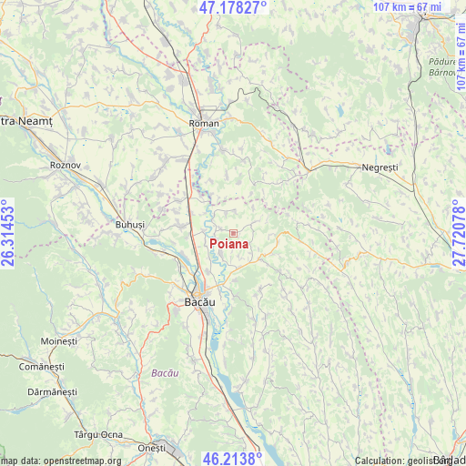 Poiana on map