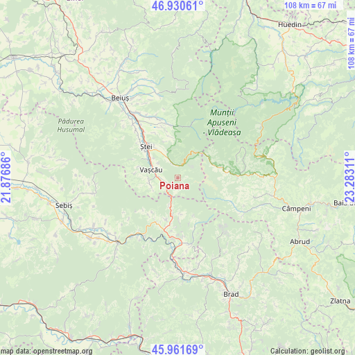 Poiana on map