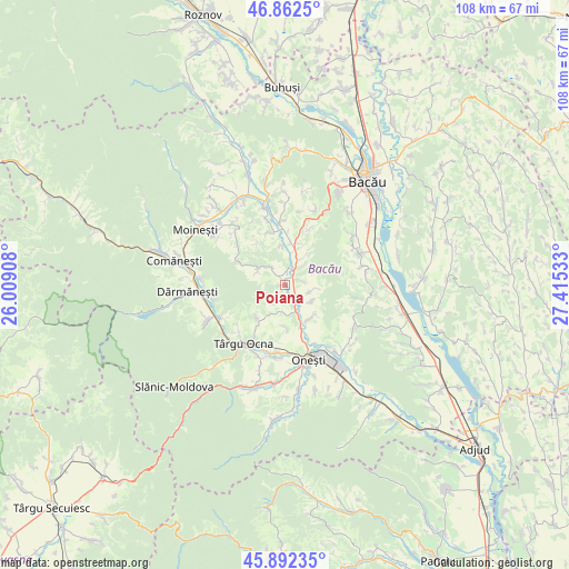 Poiana on map