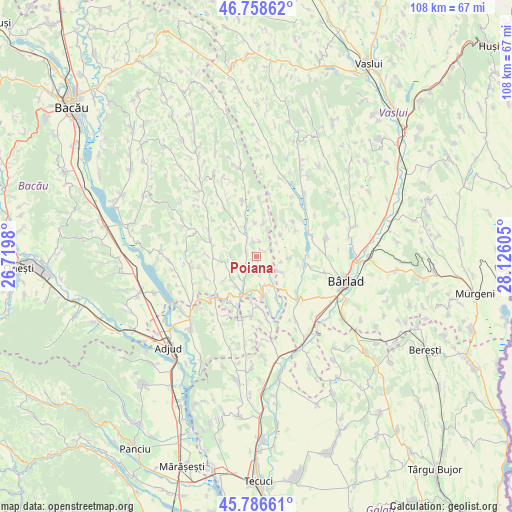 Poiana on map