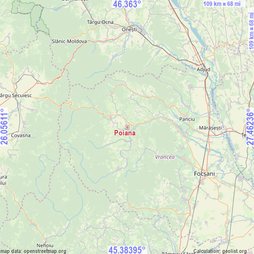 Poiana on map