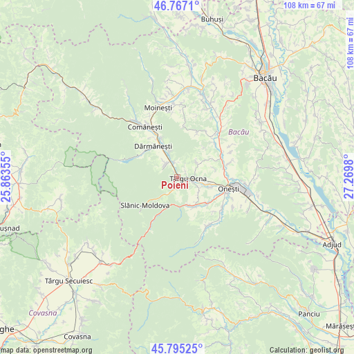 Poieni on map