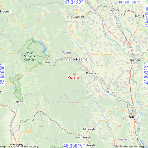 Poieni on map