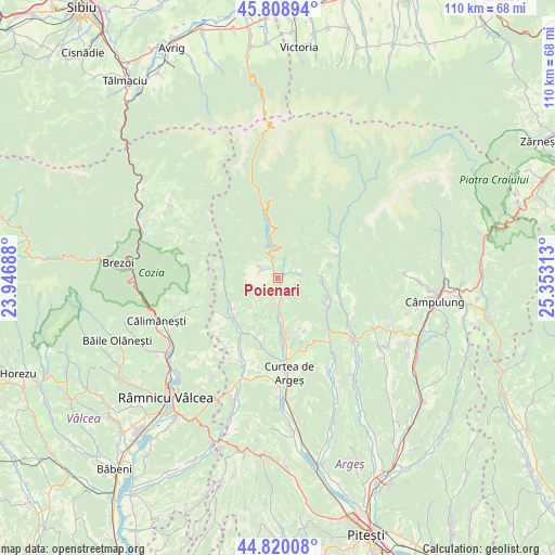 Poienari on map