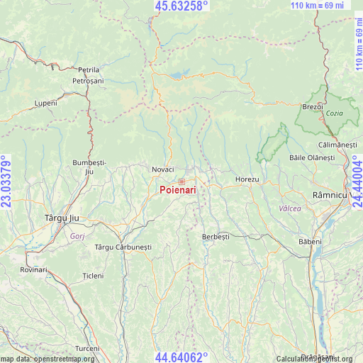 Poienari on map