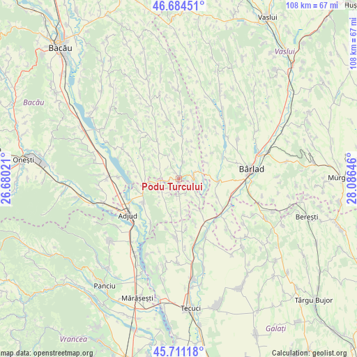 Podu Turcului on map