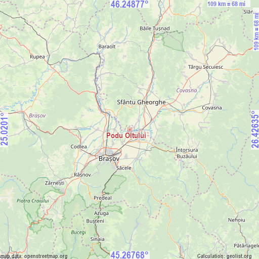 Podu Oltului on map