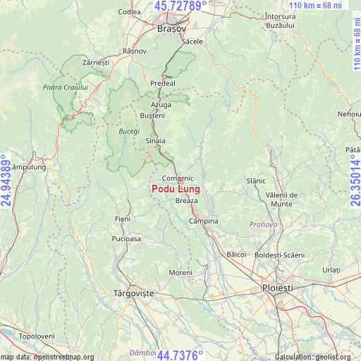 Podu Lung on map