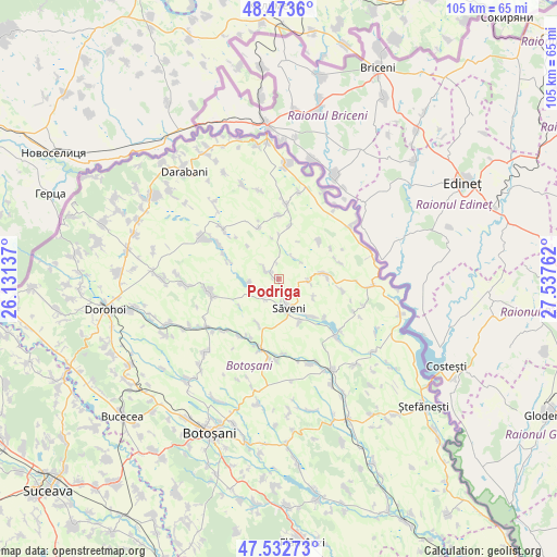 Podriga on map