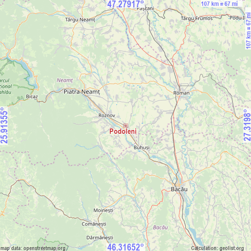 Podoleni on map