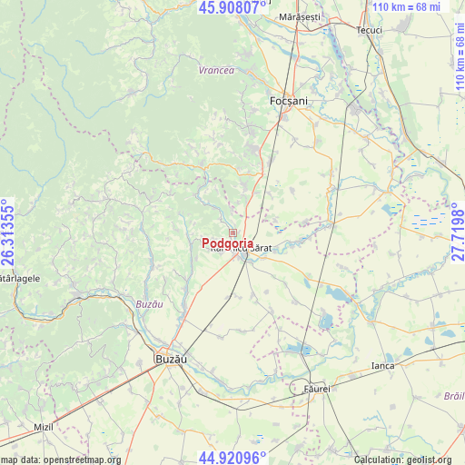 Podgoria on map