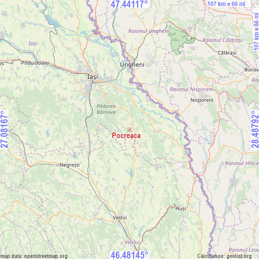 Pocreaca on map