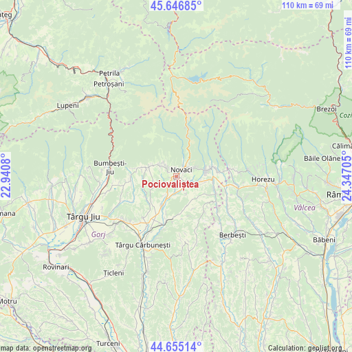 Pociovaliștea on map