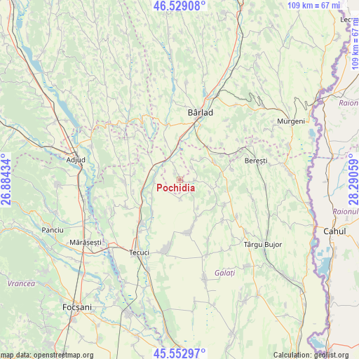 Pochidia on map