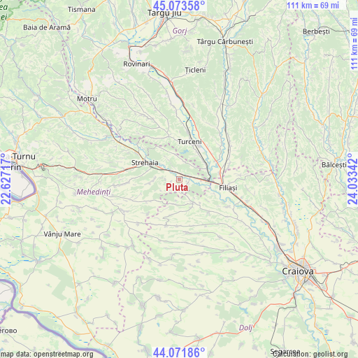 Pluta on map