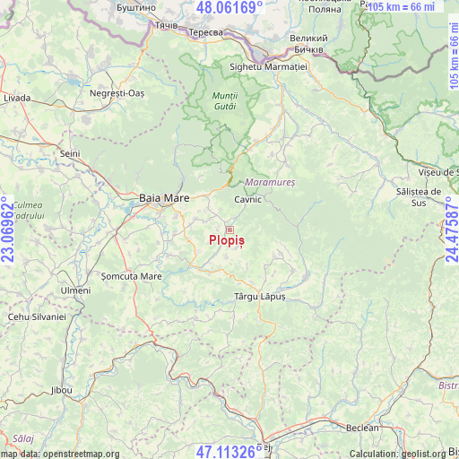 Plopiș on map