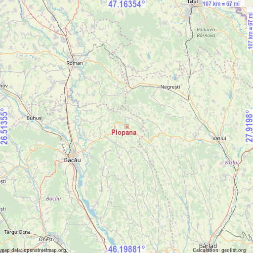 Plopana on map