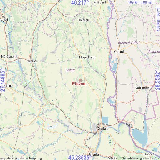 Plevna on map