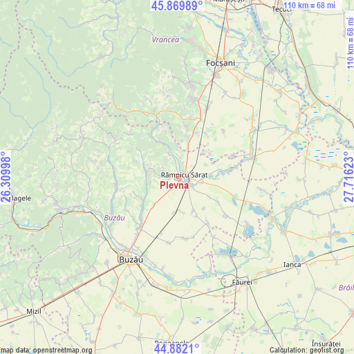 Plevna on map