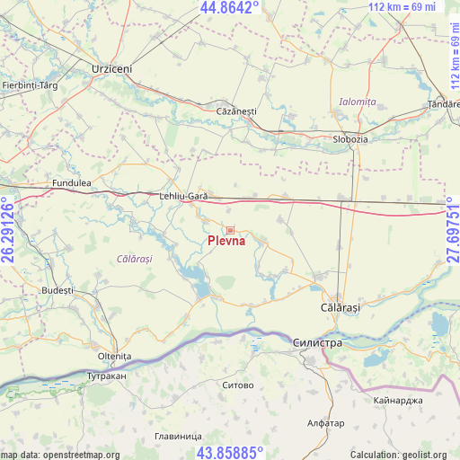 Plevna on map