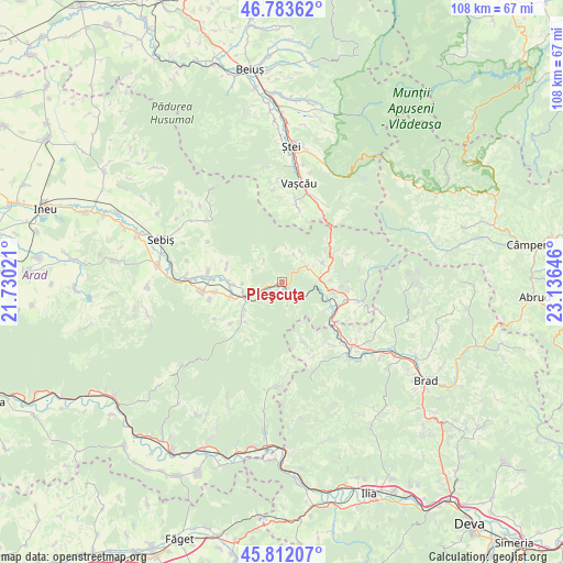 Pleşcuţa on map