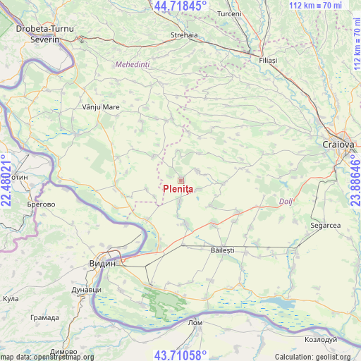 Pleniţa on map