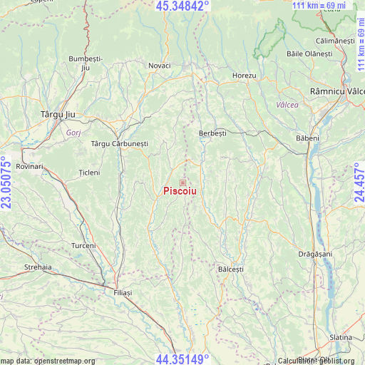 Piscoiu on map