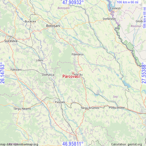 Pârcovaci on map