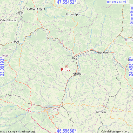 Pintic on map