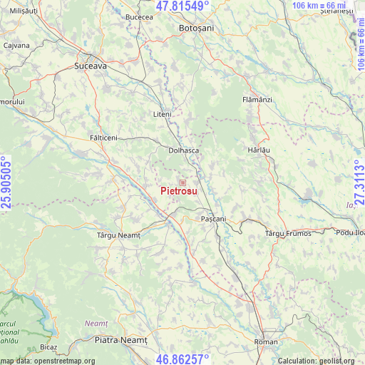 Pietrosu on map