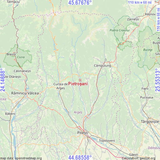Pietroşani on map