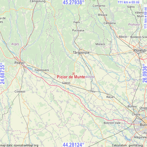 Picior de Munte on map