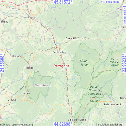 Petroșnița on map