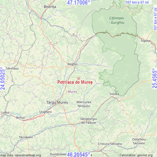 Petrilaca de Mureș on map