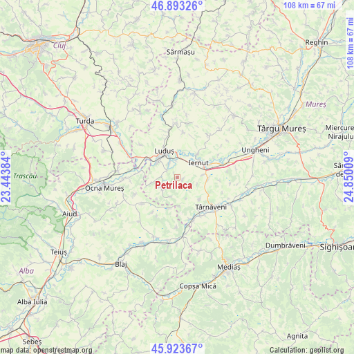 Petrilaca on map