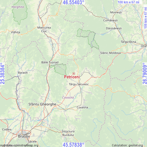 Petriceni on map
