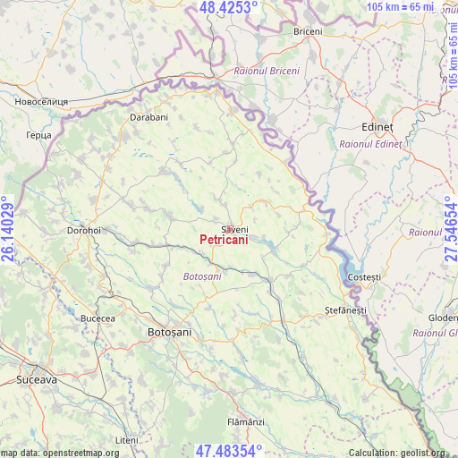 Petricani on map