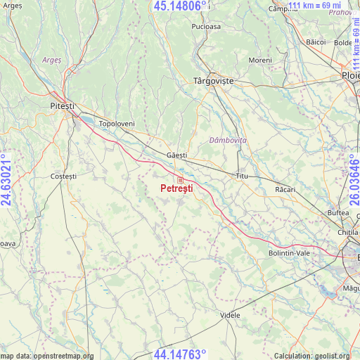 Petreşti on map