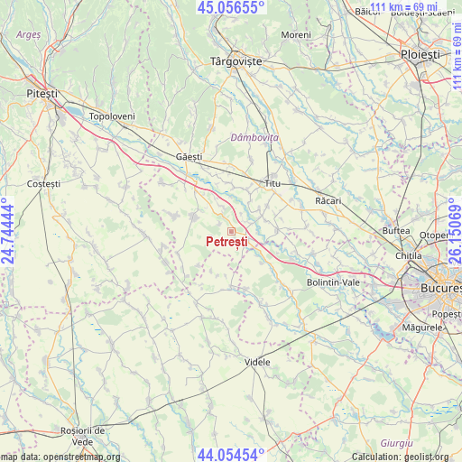 Petrești on map