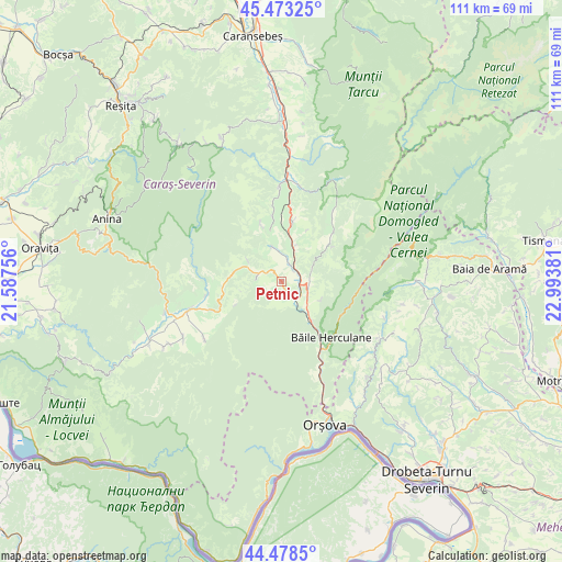 Petnic on map