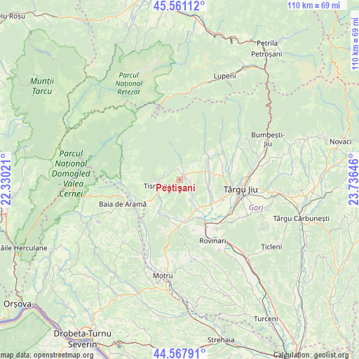 Peştişani on map