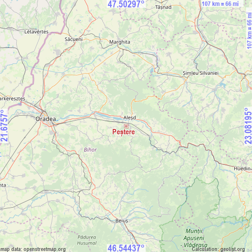 Peștere on map