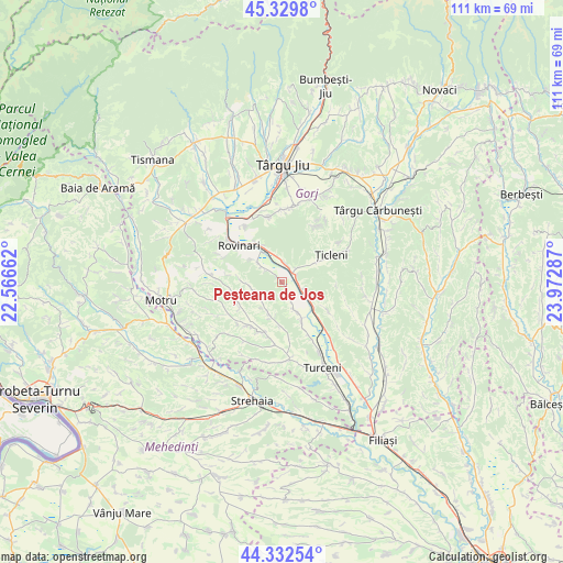 Peșteana de Jos on map