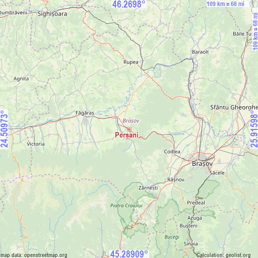 Perșani on map