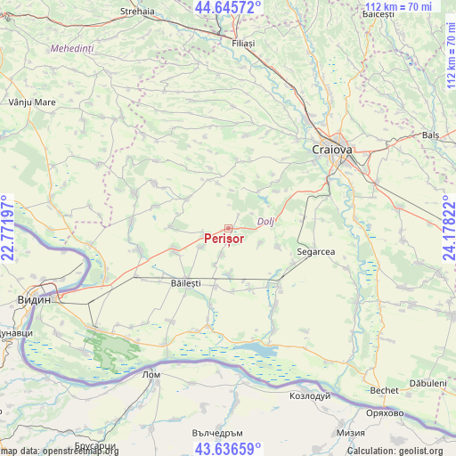 Perișor on map